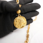 Chanel Vintage Gold-Plated CC Medallion Lariat Necklace