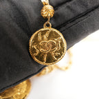 Chanel Vintage Gold-Plated CC Medallion Lariat Necklace