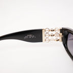 Chanel Rectangular Sunglasses with Pearl Detail – Black Acetate
