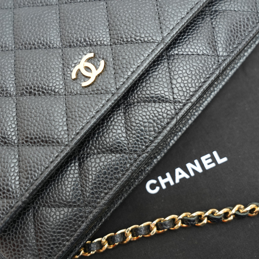 Chanel WOC Classic Nera Caviar Oro