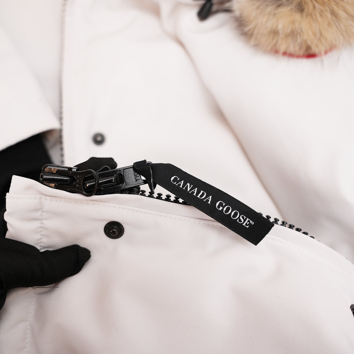 Canada Goose Victoria Parka Donna Bianco Piumino Lungo con Cappuccio e Pelliccia Giacca Invernale Antivento