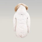 Canada Goose Victoria Parka Donna Bianco Piumino Lungo con Cappuccio e Pelliccia Giacca Invernale Antivento