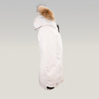 Canada Goose Victoria Parka Donna Bianco Piumino Lungo con Cappuccio e Pelliccia Giacca Invernale Antivento