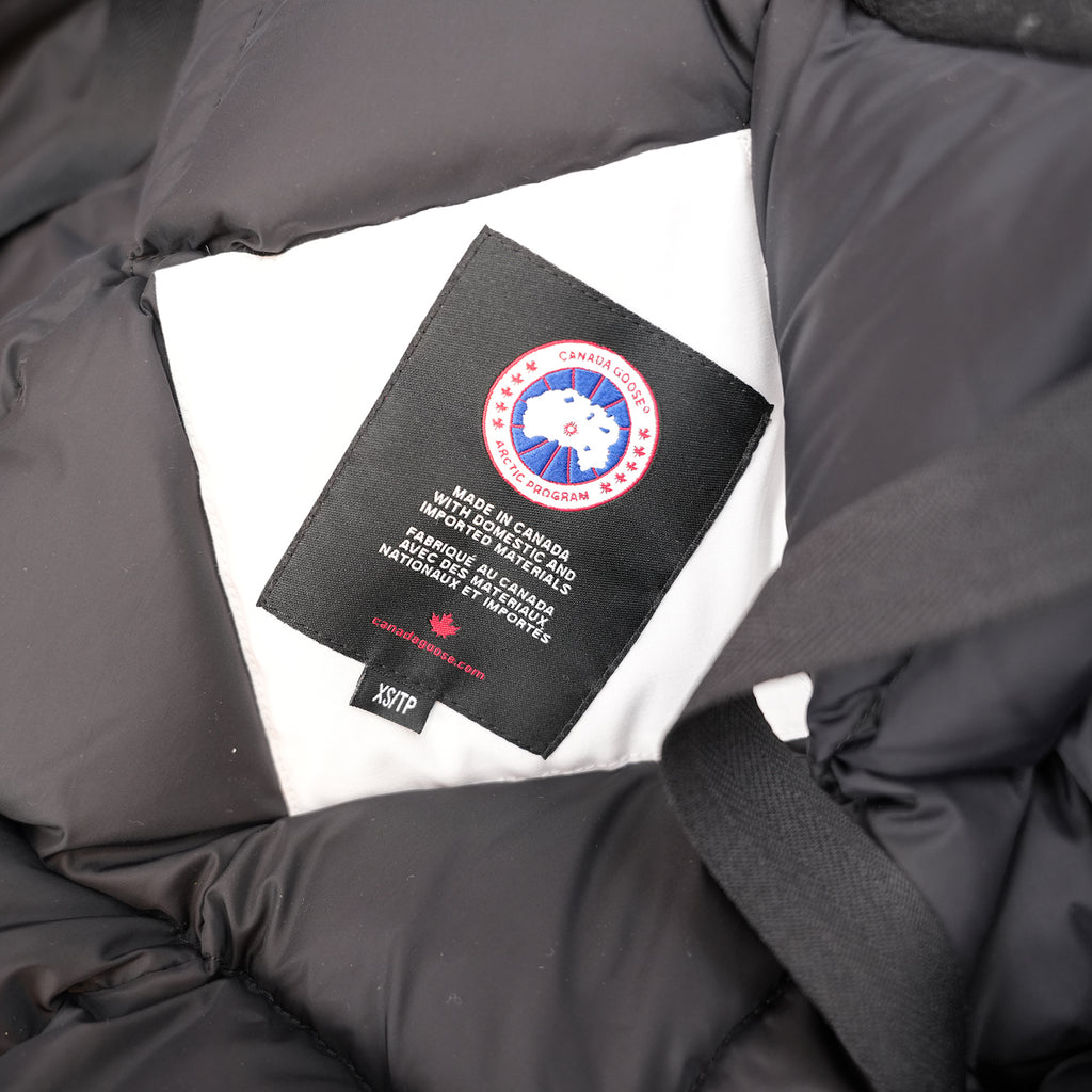 Canada Goose Victoria Parka Donna Bianco Piumino Lungo con Cappuccio e Pelliccia Giacca Invernale Antivento