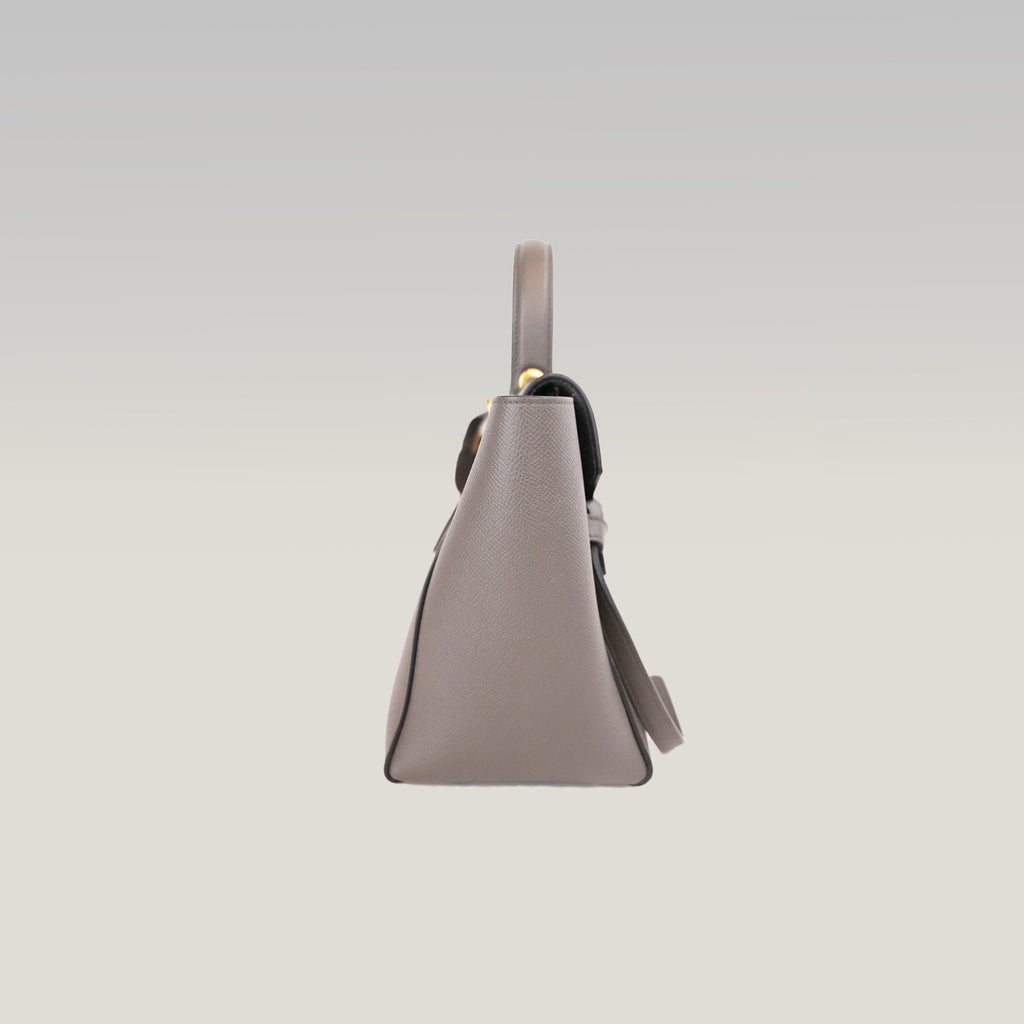 Celine Micro Belt Bag Borsa a Mano in Pelle di Vitello Martellata Grigia 24 cm