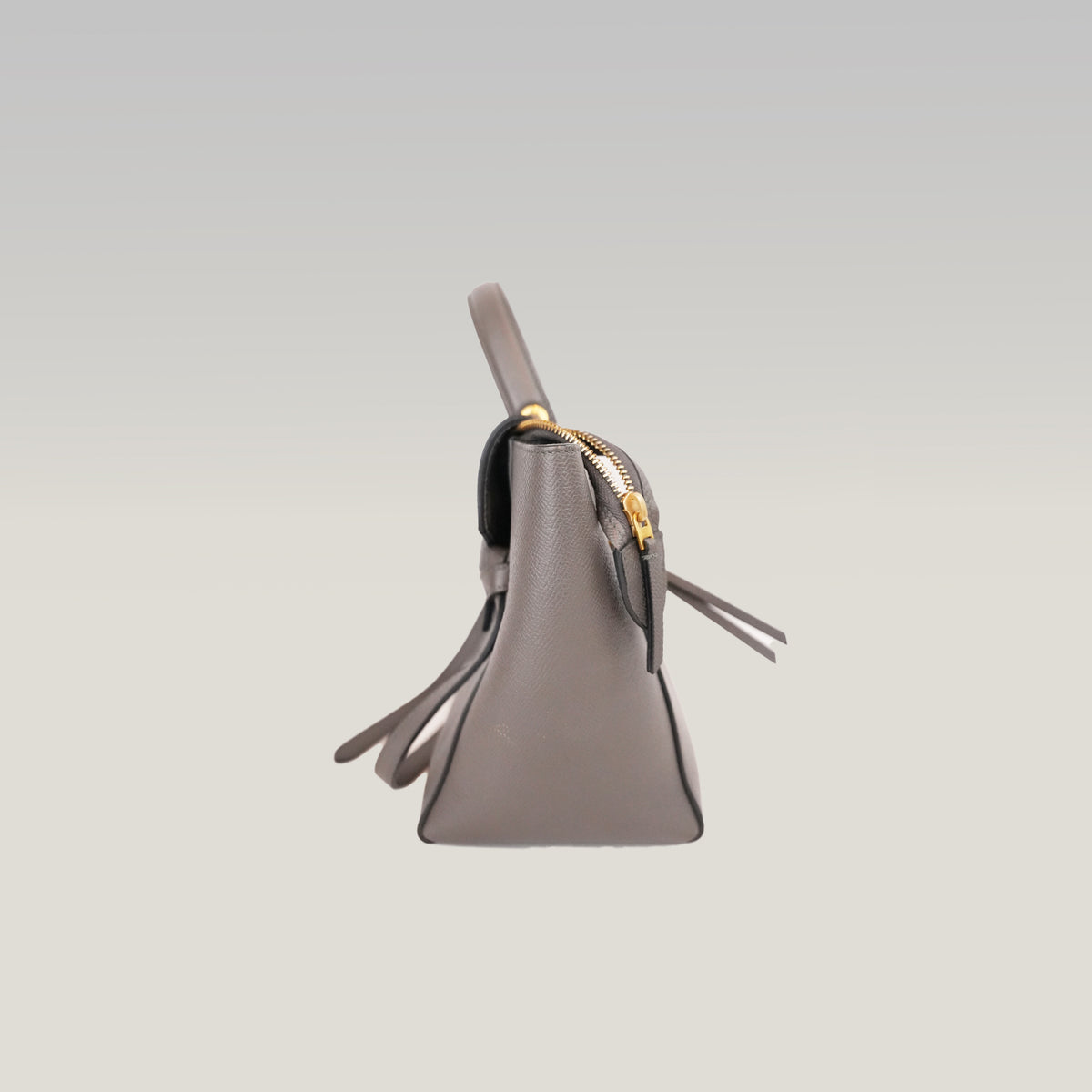 Celine Micro Belt Bag Borsa a Mano in Pelle di Vitello Martellata Grigia 24 cm