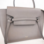 Celine Micro Belt Bag Borsa a Mano in Pelle di Vitello Martellata Grigia 24 cm