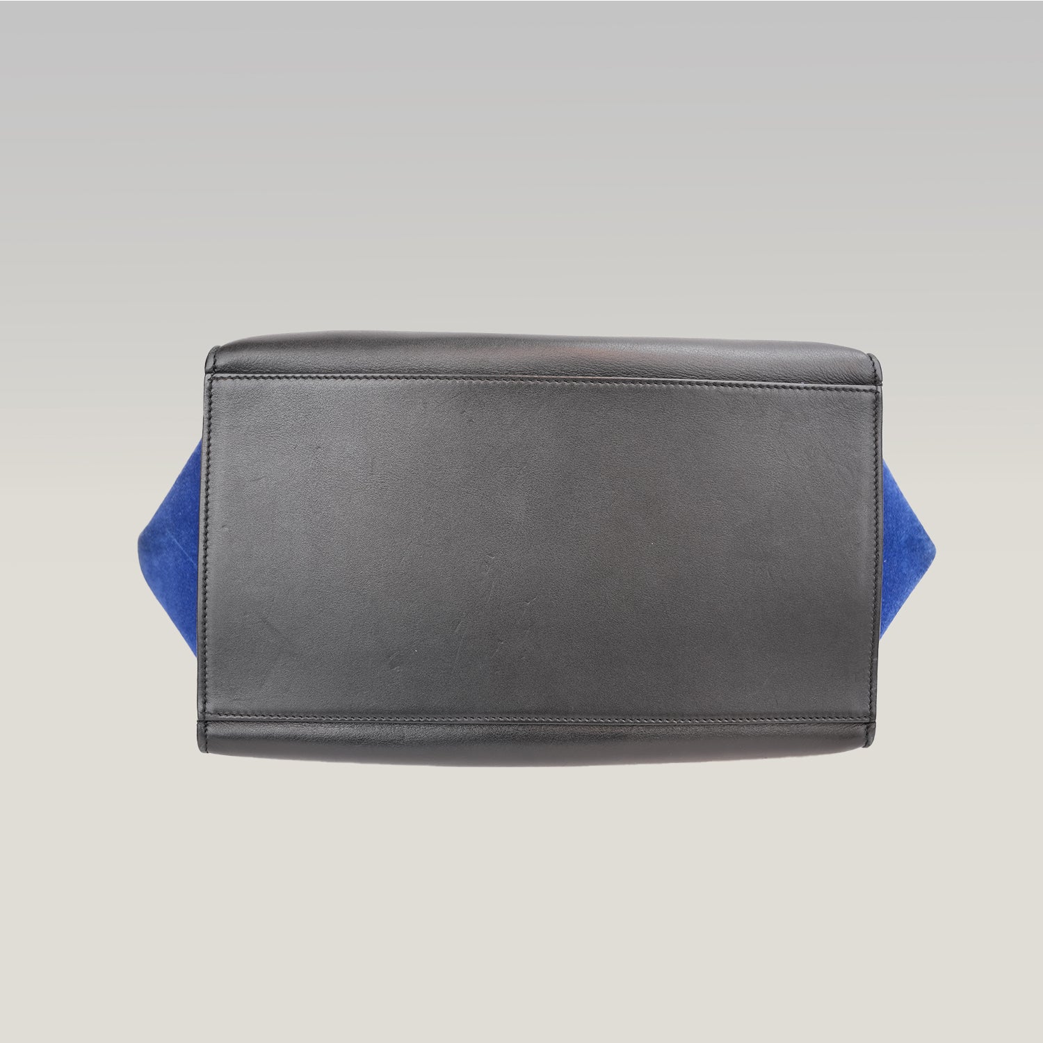 Celine Trapeze Leather Crossbody Bag in Blue and Taupe