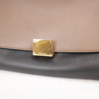 Celine Trapeze Leather Crossbody Bag in Blue and Taupe