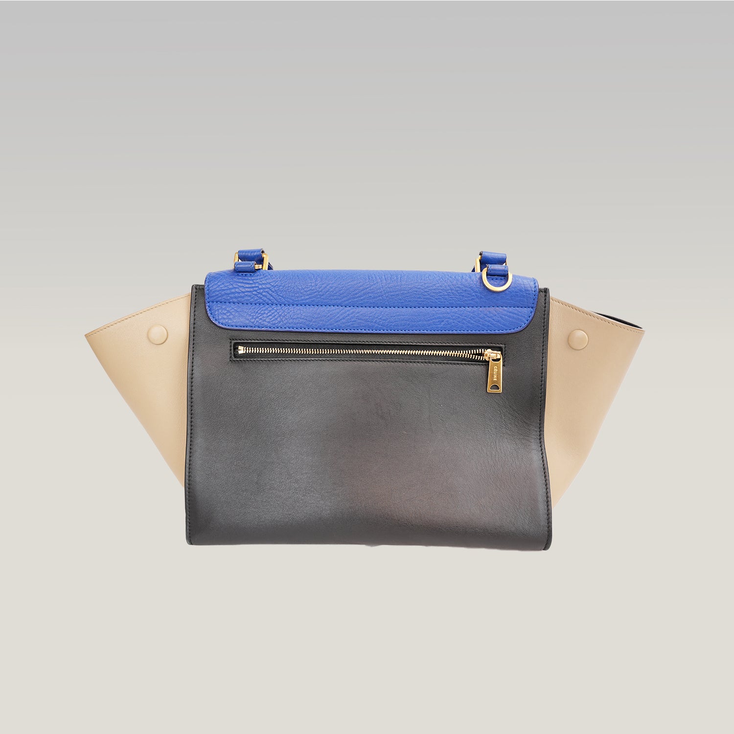 Celine Medium Trapeze Tri-Color Leather Top Handle & Shoulder Bag