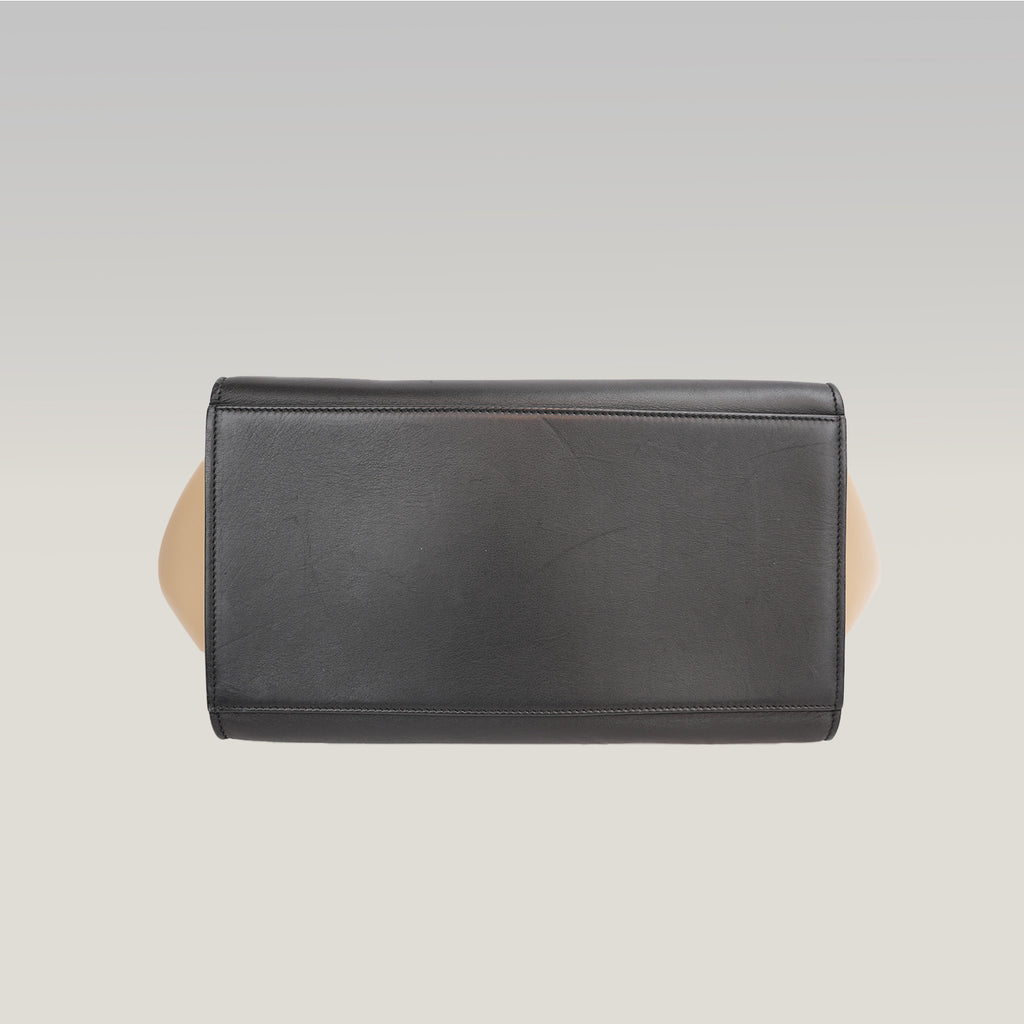 Celine Medium Trapeze Tri-Color Leather Top Handle & Shoulder Bag