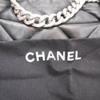 Chanel 19 Large Flap Bag Black Lambskin Quilted Leather Silver Hardware