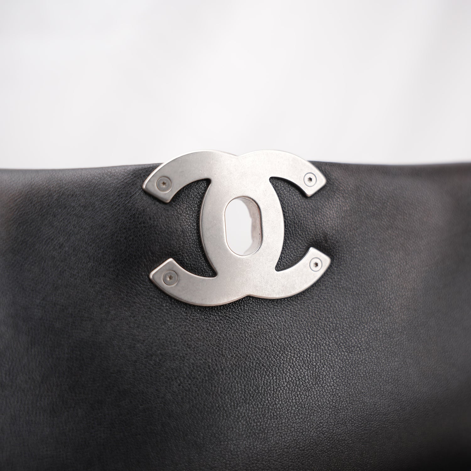 Chanel 19 Large Flap Bag Black Lambskin Quilted Leather Silver Hardware
