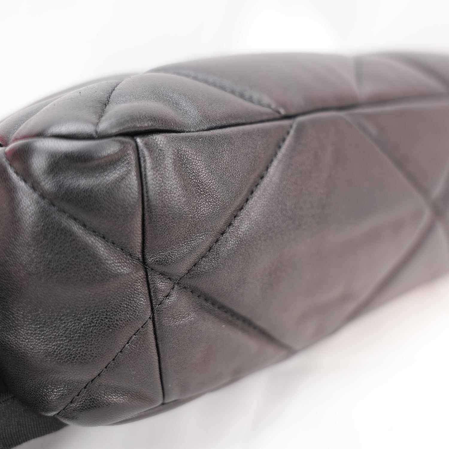 Chanel 19 Large Flap Bag Black Lambskin Quilted Leather Silver Hardware