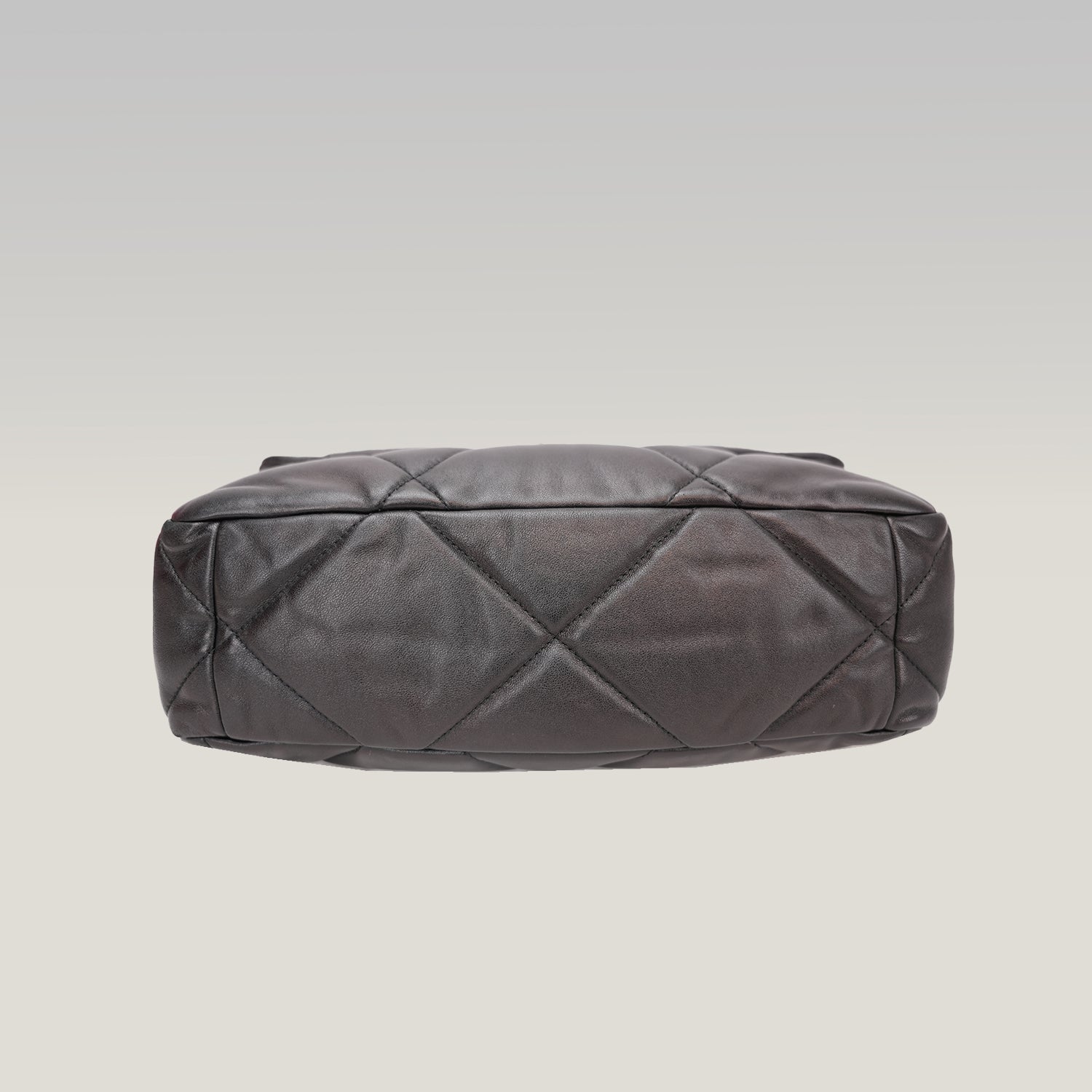 Chanel 19 Large Flap Bag Black Lambskin Quilted Leather Silver Hardware