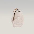 Chanel 19 Medium Flap Bag Beige in Pelle Matelassé con Catena Mista Oro e Argento