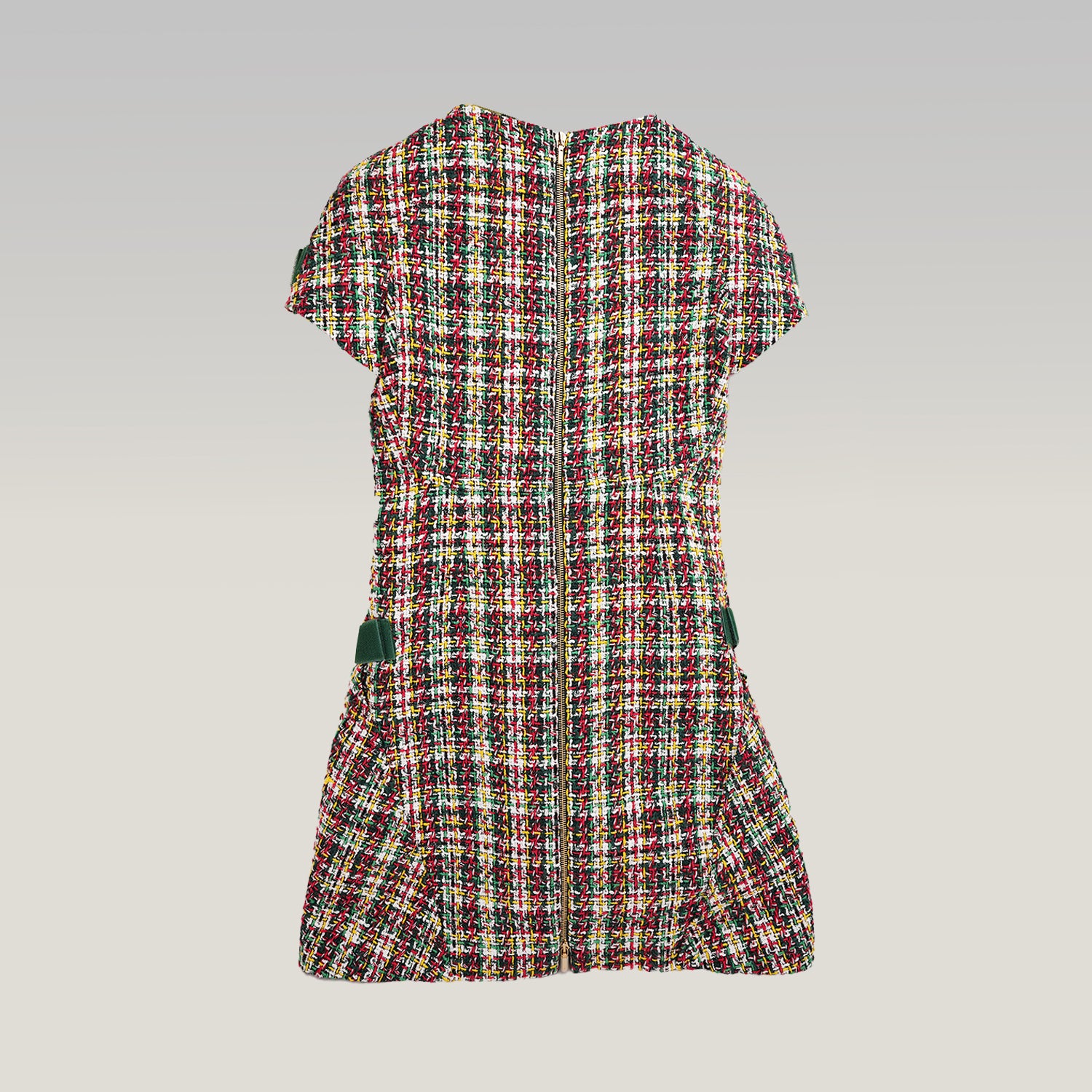 Chanel 2017 Tweed Dress Multicolor con Dettagli Verdi