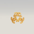 Chanel 22A Spilla Doppio CC Leone in Metallo Dorato – Broche Gioiello Vintage