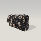 Chanel Classic Flap Medium Airline Limited Edition Nera in Raso Stampato 2016/17