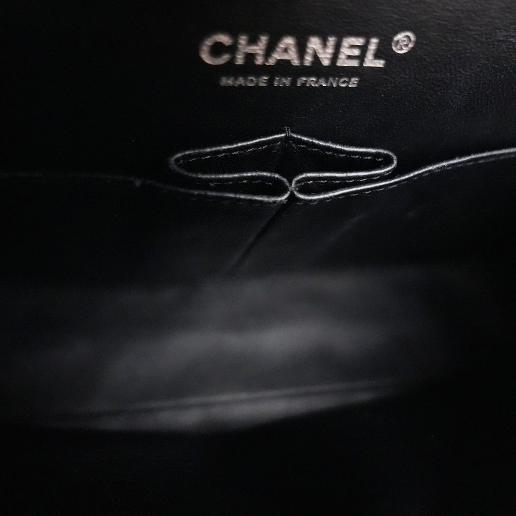 Chanel Classic Flap Medium Airline Limited Edition Nera in Raso Stampato 2016/17