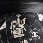 Chanel Classic Flap Medium Airline Limited Edition Nera in Raso Stampato 2016/17