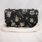 Chanel Classic Flap Medium Airline Limited Edition Nera in Raso Stampato 2016/17