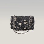 Chanel Classic Flap Medium Airline Limited Edition Nera in Raso Stampato 2016/17