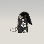 Chanel Classic Flap Medium Airline Limited Edition Nera in Raso Stampato 2016/17