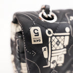 Chanel Classic Flap Medium Airline Limited Edition Nera in Raso Stampato 2016/17