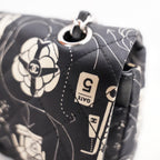 Chanel Classic Flap Medium Airline Limited Edition Nera in Raso Stampato 2016/17