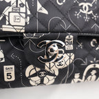 Chanel Classic Flap Medium Airline Limited Edition Nera in Raso Stampato 2016/17