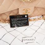 Chanel Classic Flap Jumbo Double Flap in Pelle di Vitello Beige Matelassé con Hardware Dorato – Serie 18