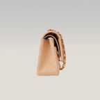 Chanel Classic Flap Jumbo Double Flap in Pelle di Vitello Beige Matelassé con Hardware Dorato – Serie 18