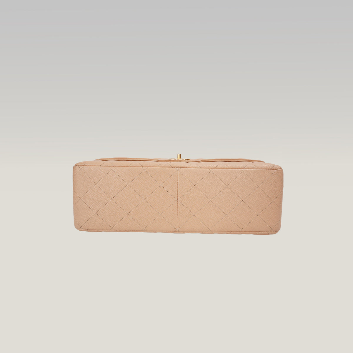 Chanel Classic Flap Jumbo Double Flap in Pelle di Vitello Beige Matelassé con Hardware Dorato – Serie 18