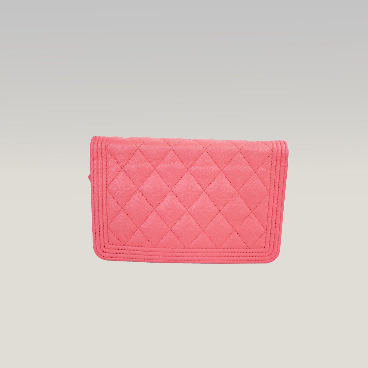 Chanel Boy WOC Rosa in Pelle Caviar Trapuntata con Hardware Dorato, Carta e Etichetta