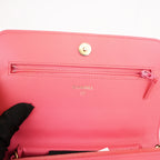 Chanel Boy WOC Rosa in Pelle Caviar Trapuntata con Hardware Dorato, Carta e Etichetta