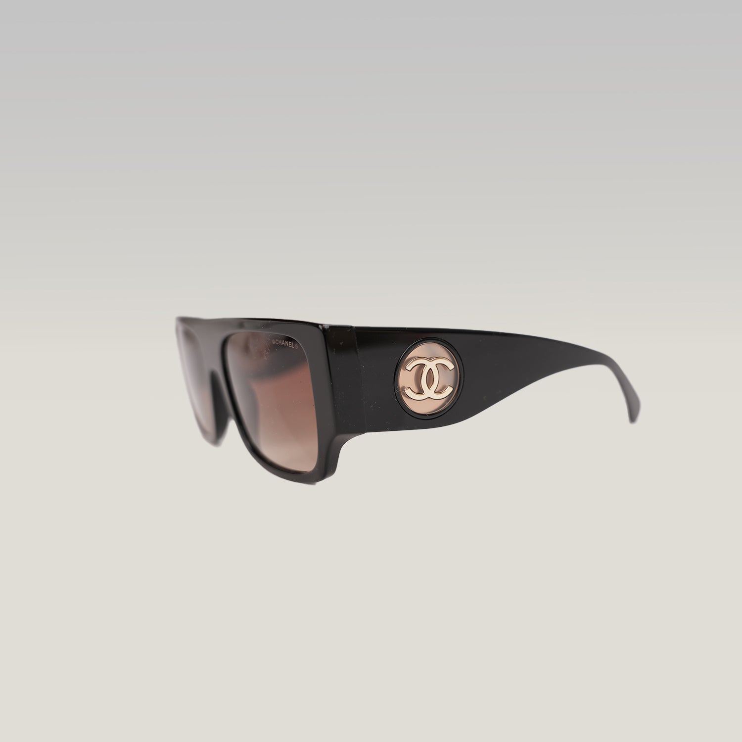 Chanel Oversized Square Sunglasses Black Acetate