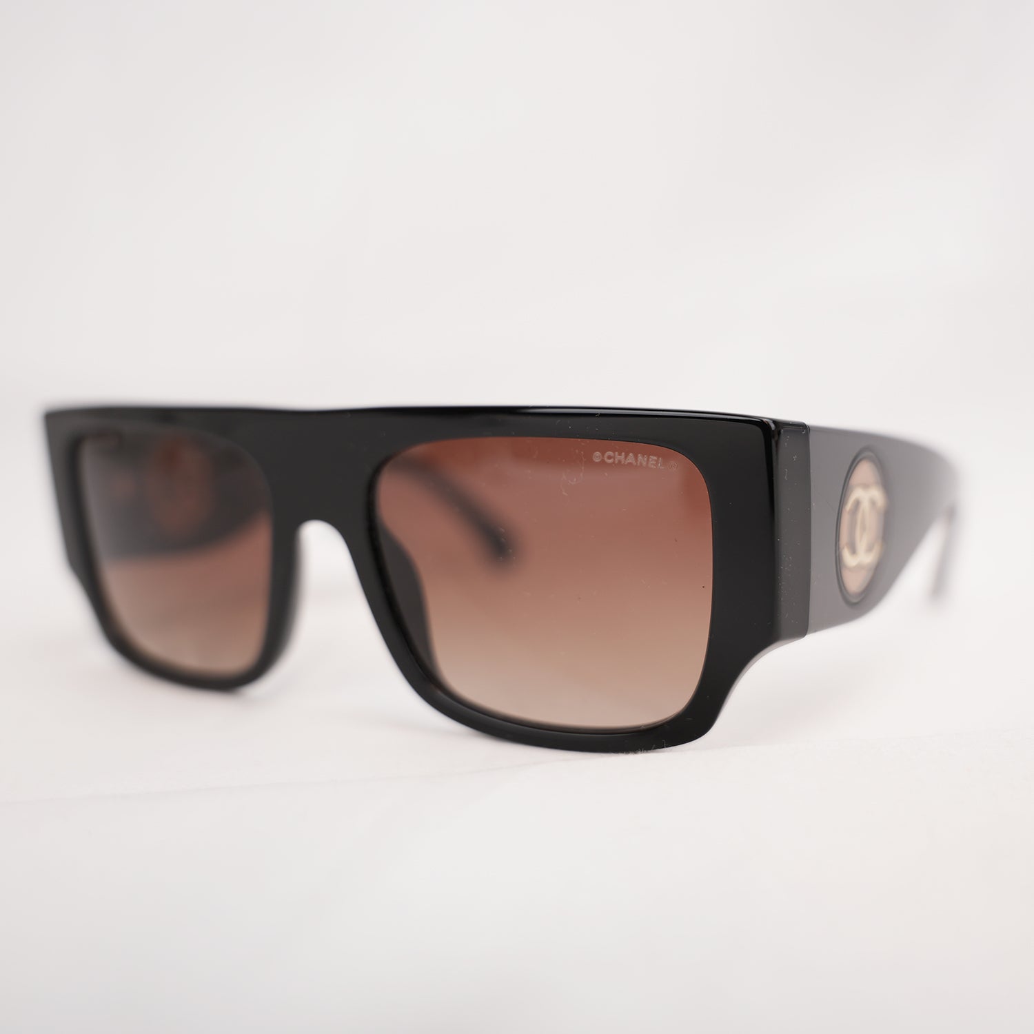 Chanel Oversized Square Sunglasses Black Acetate