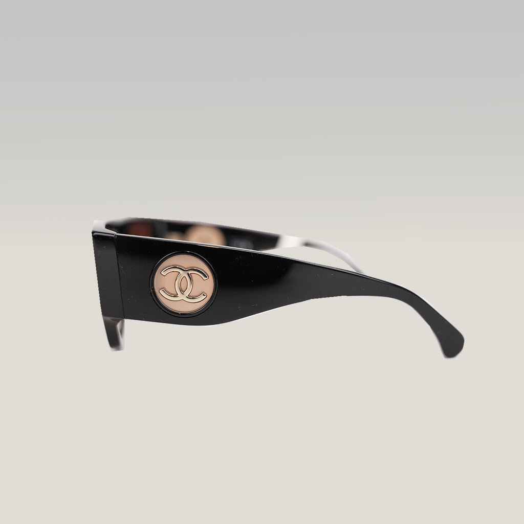Chanel Oversized Square Sunglasses Black Acetate