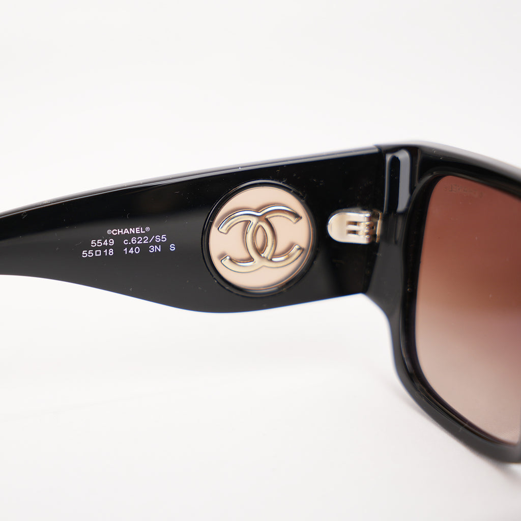 Chanel Oversized Square Sunglasses Black Acetate