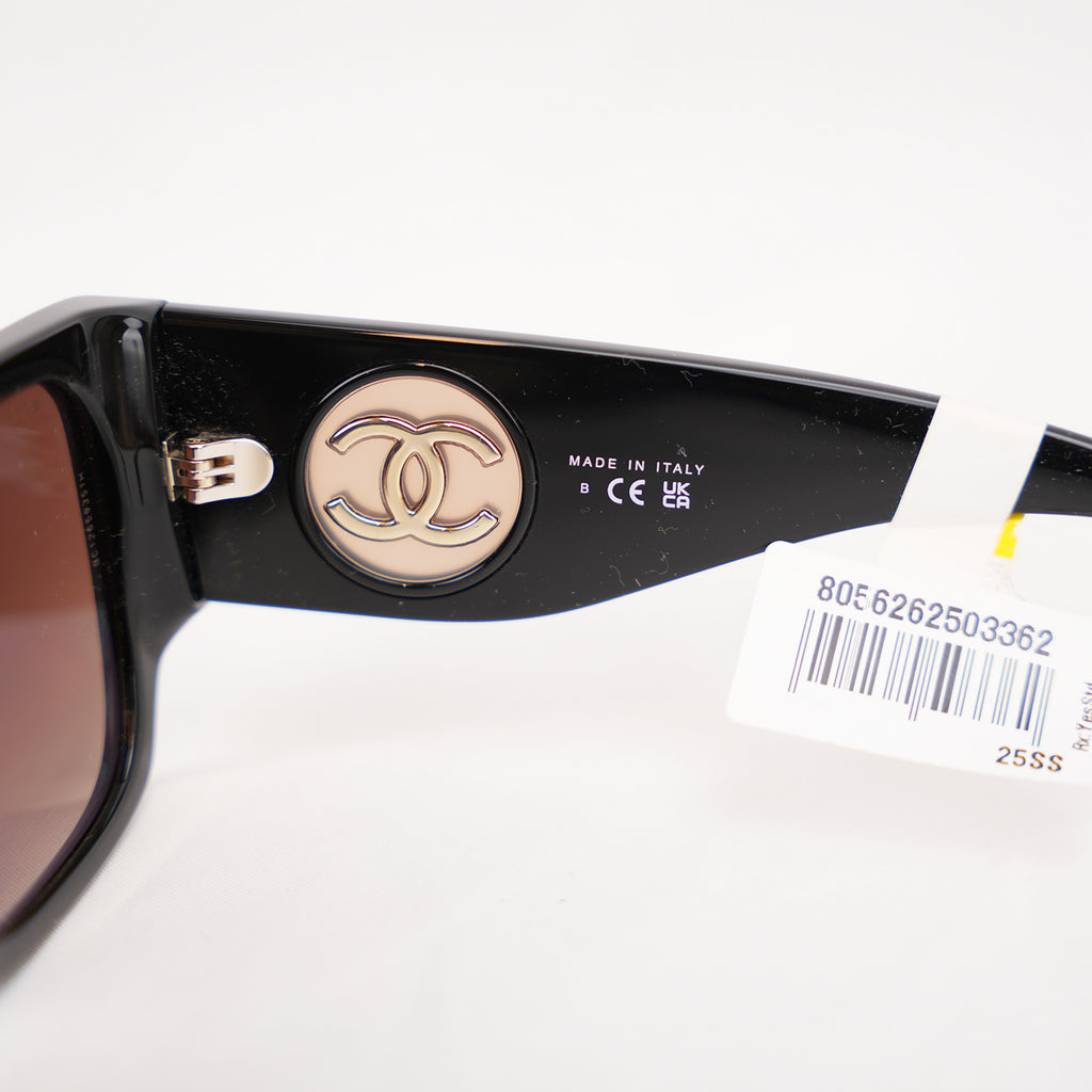Chanel Oversized Square Sunglasses Black Acetate