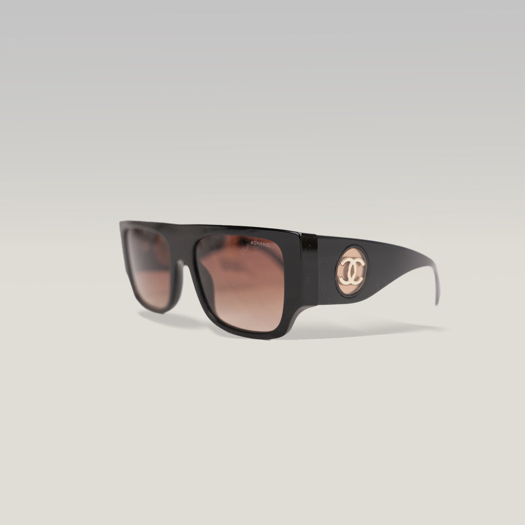 Chanel Oversized Square Sunglasses Black Acetate