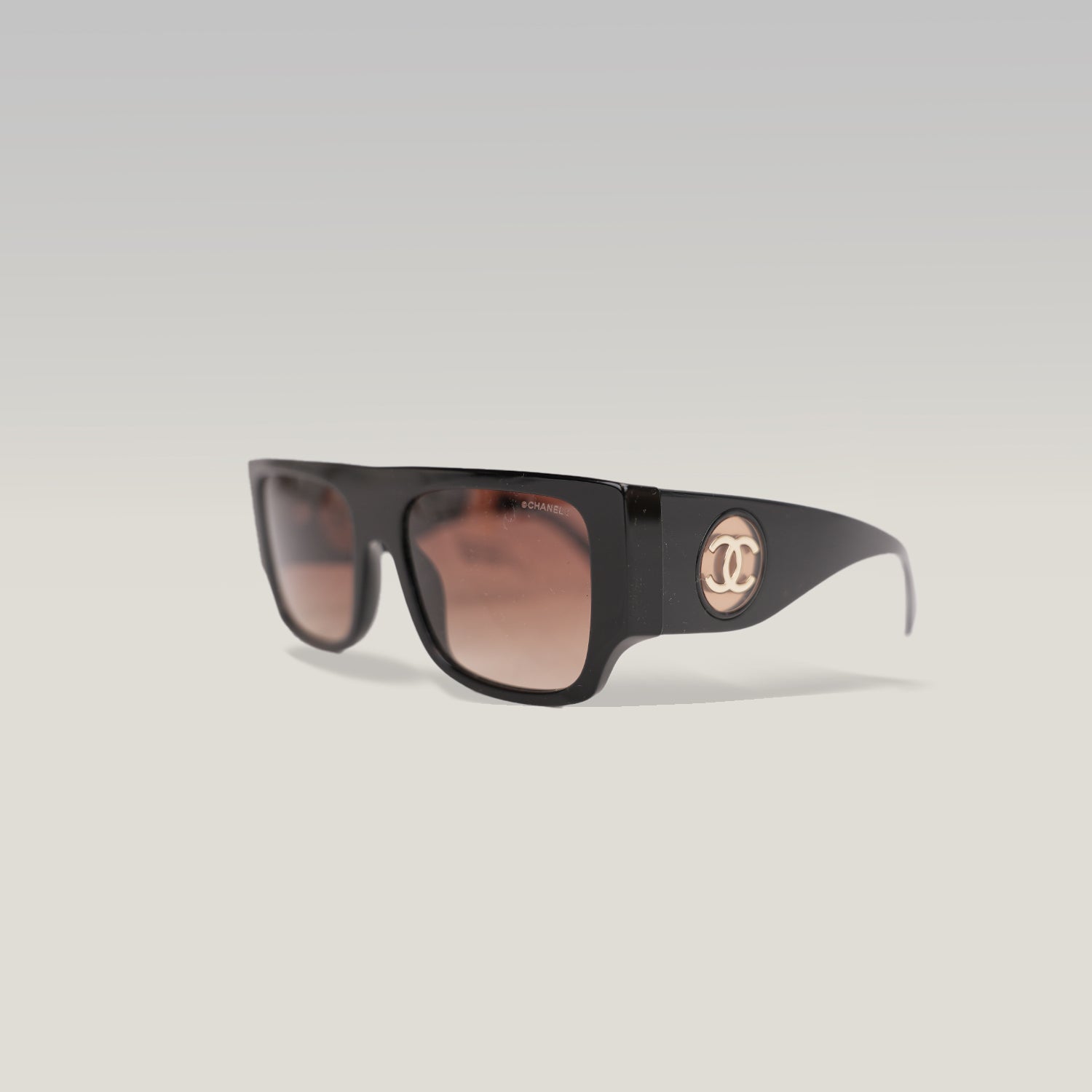 Chanel Oversized Square Sunglasses Black Acetate