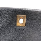 Chanel Coco Handle Borsa a Mano Media in Pelle Caviar Nera Matelassé con Hardware Dorato – Serie 25