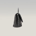 Chanel Coco Handle Borsa a Mano Media in Pelle Caviar Nera Matelassé con Hardware Dorato – Serie 25