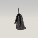 Chanel Coco Handle Borsa a Mano Media in Pelle Caviar Nera Matelassé con Hardware Dorato – Serie 25