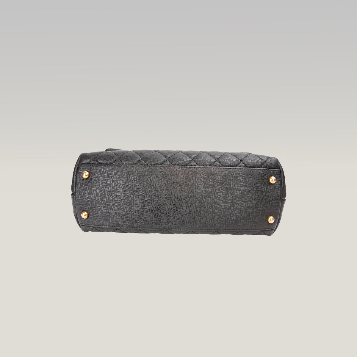 Chanel Coco Handle Borsa a Mano Media in Pelle Caviar Nera Matelassé con Hardware Dorato – Serie 25