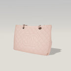 Chanel Grand Shopping Tote GST Media in Pelle Caviar Rosa Chiaro con Hardware Argentato – 2017