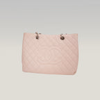 Chanel Grand Shopping Tote GST Media in Pelle Caviar Rosa Chiaro con Hardware Argentato – 2017