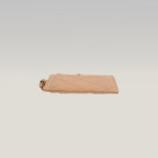Chanel Portacarte Nude in Pelle Trapuntata con Catena e Charm CC, Carta ed Etichetta